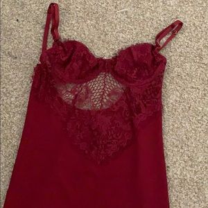 Burgundy lace dress